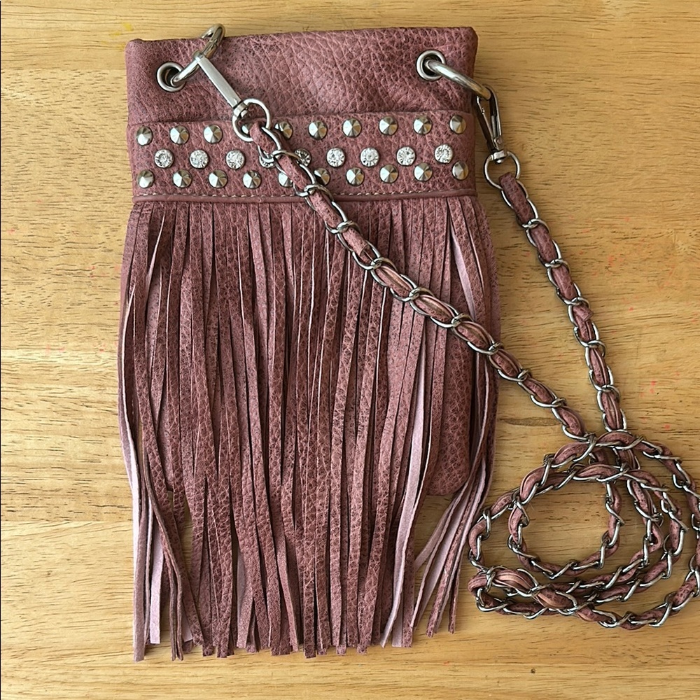 Fringe Crossbody Bag in Pink